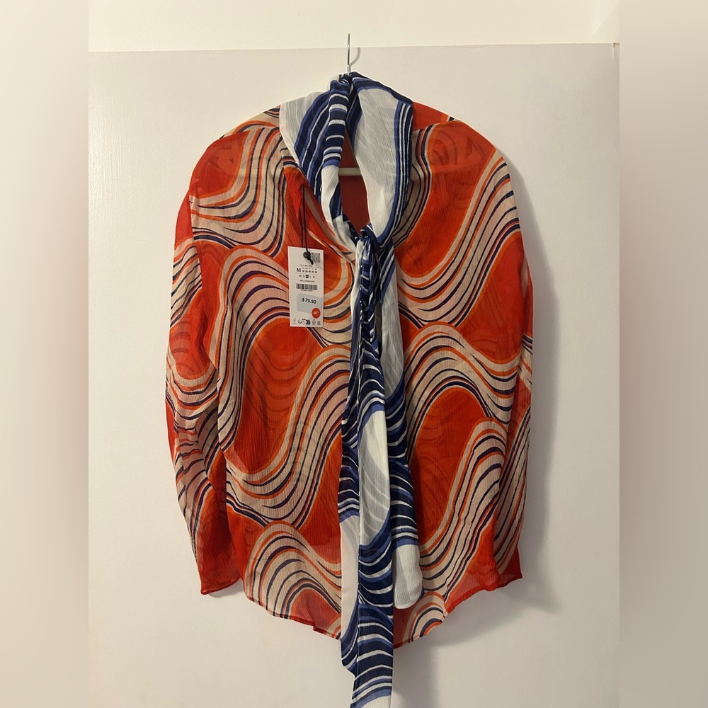 Zara sheer long sleeve new with tags